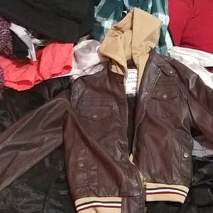Brown leather jacket